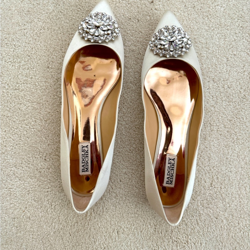 Badgley Mishka champagne colored flats, worn just one day.